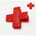 Custom Imprinted Red Cross Shape Magnetic Memo Clip Holder