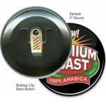 Custom Custom Buttons - 3 Inch Round, Bulldog Clip