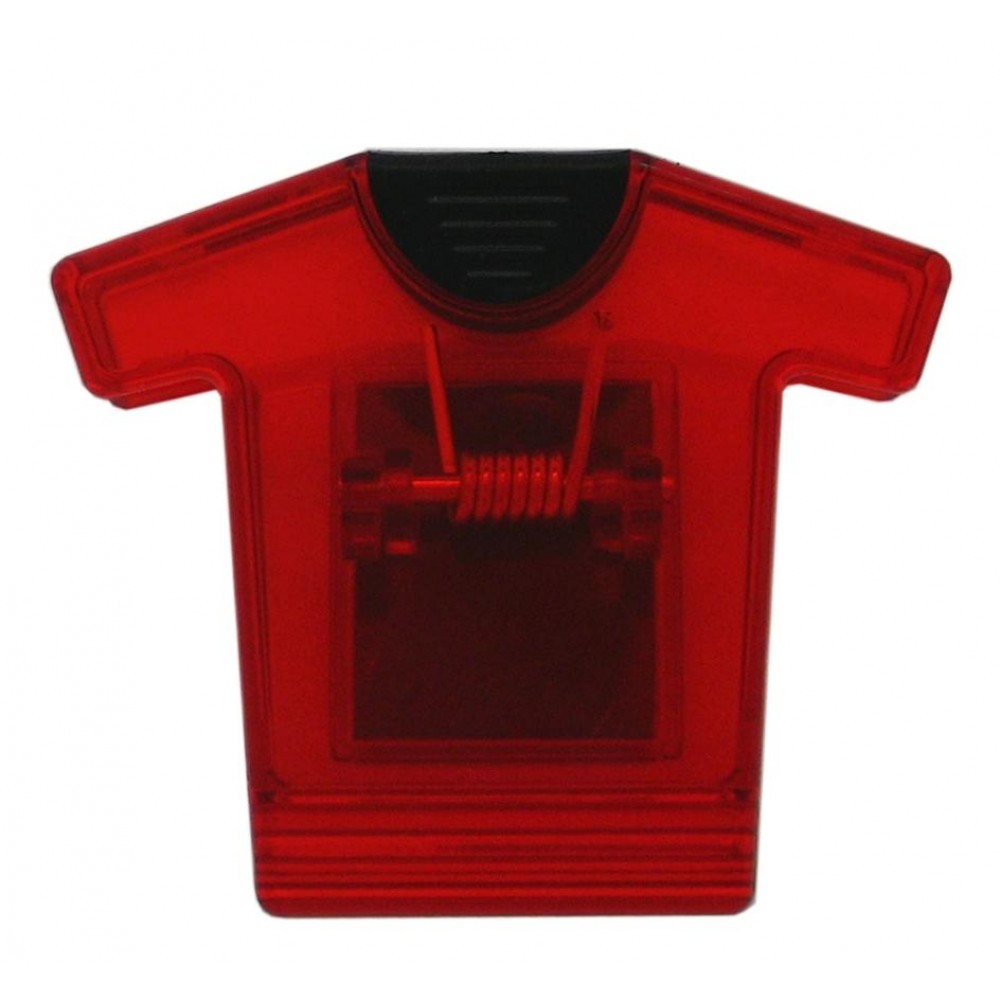 Magnetic Shirt Memo Clip - Translucent Red with Logo
