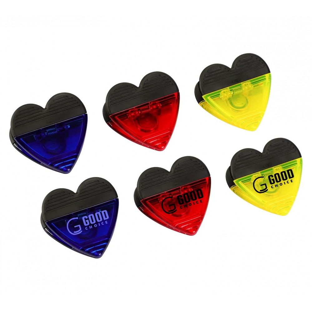 Custom Printed Heart Magnetic Memo Clip w/Strong Grip
