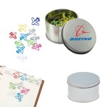 Promotional Airplane Paper Clips In Tin Box