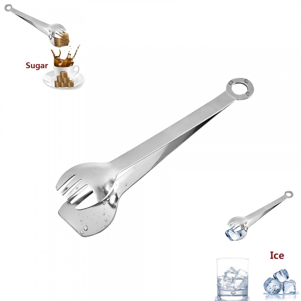 Custom Imprinted Spoon Fork Cube Sugar Ice Tong Custom Imprinted Spoon Fork Cube Sugar Ice Tong