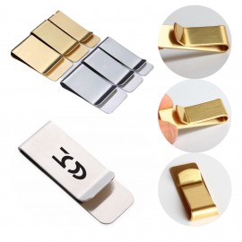 Minimalist Ultra-thin Stainless Steel Money Clip Custom Imprinted