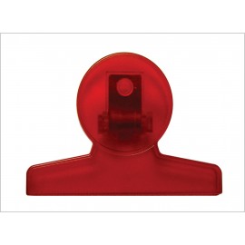 Round Bag Clip-4" Translucent Red with Logo