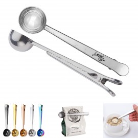 Stainless Steel Coffee Measuring Spoon With Sealing Clip with Logo  Stainless Steel Coffee Measuring Spoon With Sealing Clip with Logo