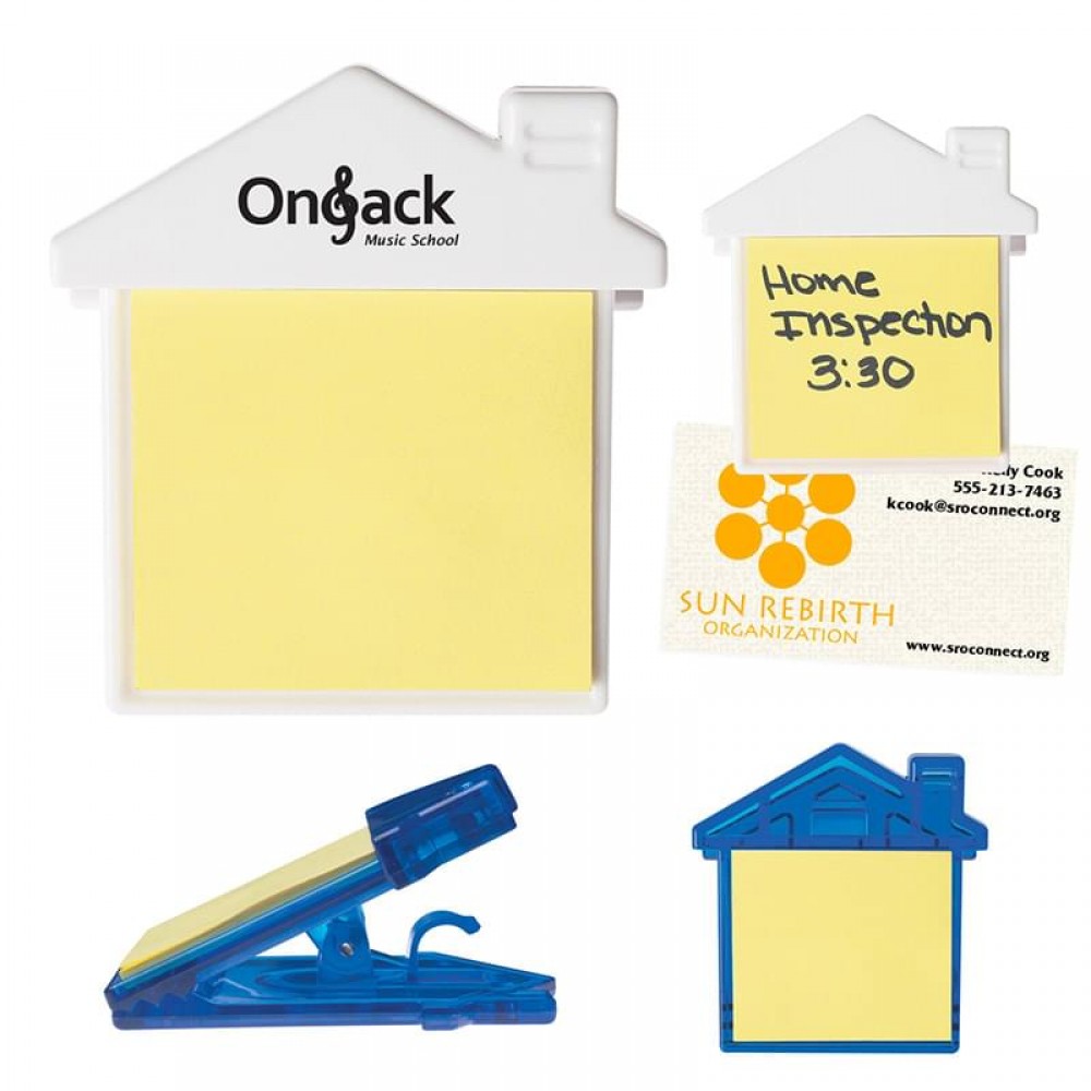 Logo Branded House Clip With Sticky Notes