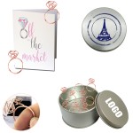 Customized Diamond Ring Shaped Paper Clips in Tin Box
