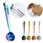Custom 2-in-1 Stainless Steel Coffee Measuring Spoon w/Bag Clip