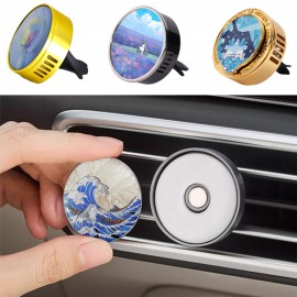 Round Car Air Freshener Clip Custom Printed