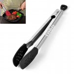 Custom Kitchen Silicone Tongs Stainless Steel Handles