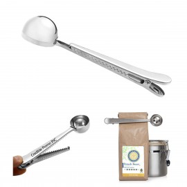 Logo Branded Stainless Steel Measuring Scoop Spoon & Clip