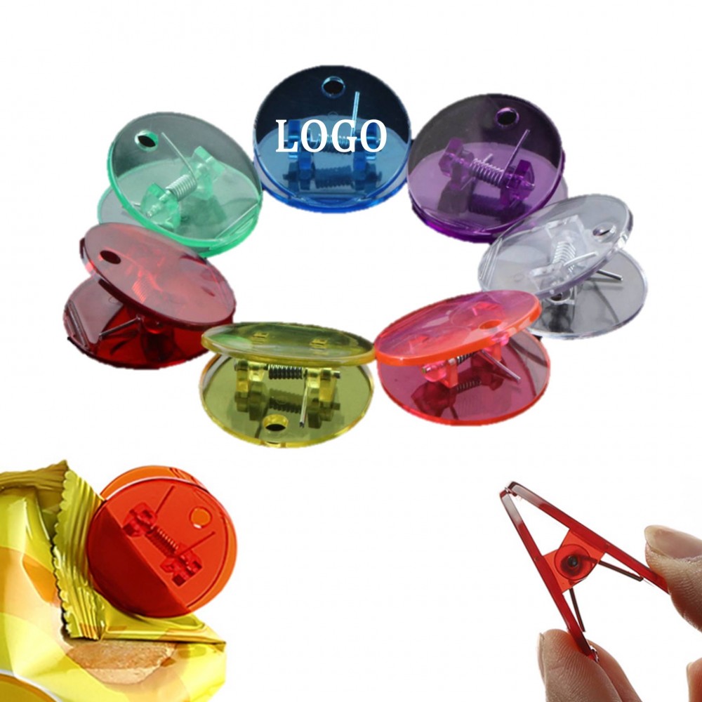 Round Snack Bag Clip with Logo