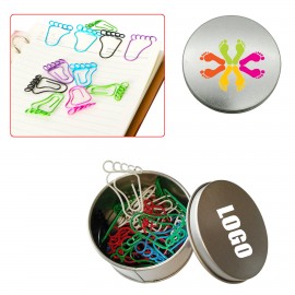 Foot Shaped Paper Clips in Tin Box with Logo  Foot Shaped Paper Clips in Tin Box with Logo