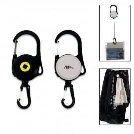 Personalized Double Carabiner with Lockable Reel