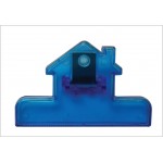 Custom Printed House Bag Clip-4" Translucent Blue