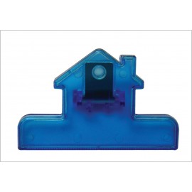 Custom Printed House Bag Clip-4" Translucent Blue