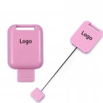 Square Shape Retractable Badge Reel with Strap Hole with Logo