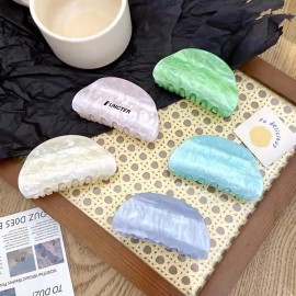 Custom Imprinted Acrylic Shell-Striped Marble-Pattern Hair Claw Clip