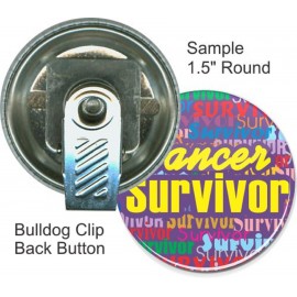 Custom Buttons - 1 1/2 Inch Round, Bulldog Clip with Logo