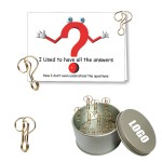 Logo Branded Question Mark Shaped Paper Clips in Tin Box
