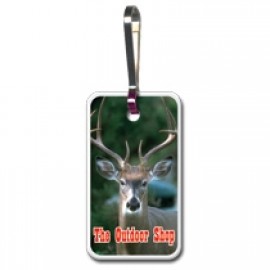 Custom shape rectangle - zippy clip & tag 1/16" white with Logo