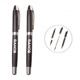 Elegant Metal Ball Pen w/Pocket Clip Logo Branded