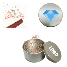 Custom Diamond Shaped Paper Clips in Tin Box