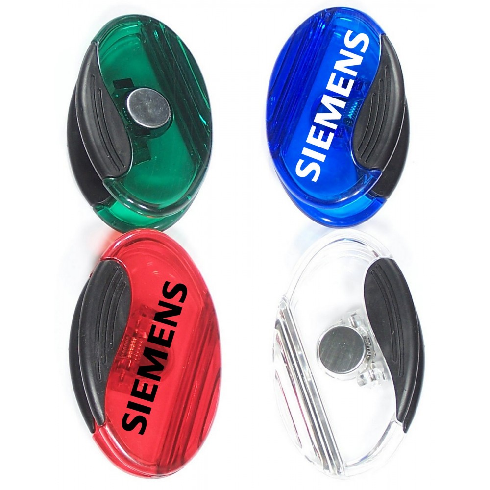 Promotional Jumbo Size Sleek Oval Magnetic Memo Clip w/Strong Grip