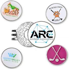 Custom Printed Magnetic Golf Hat Clip With Ball Marker