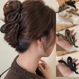 5.12" Wave Claw Clips, Large Non-Slip Hair Accessories for Girls Thick Hair with Logo