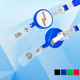 Round Retractable Badge Holder with Lanyard with Logo  Round Retractable Badge Holder with Lanyard with Logo