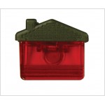 Magnetic House Memo Clip - Translucent Red with Logo