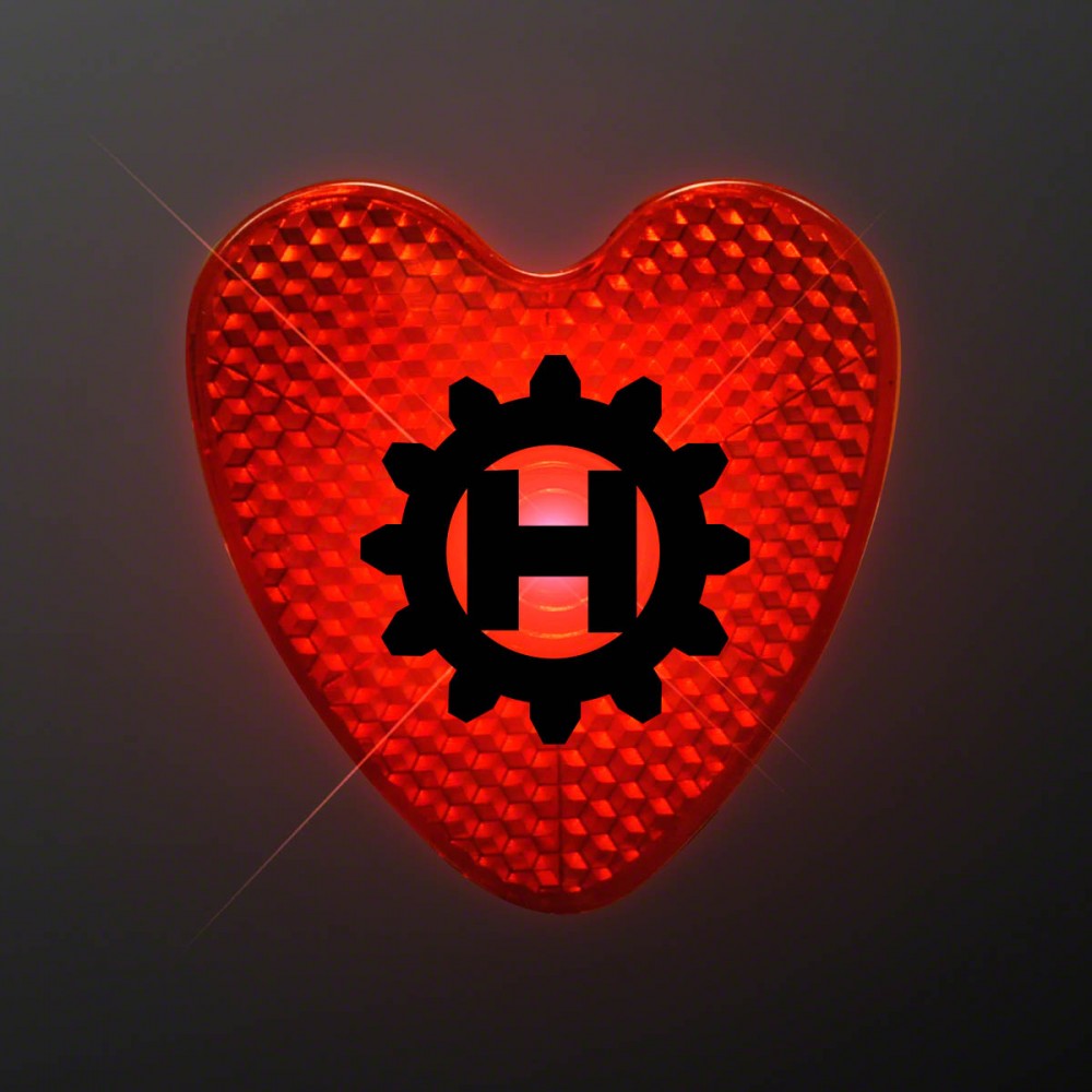 Custom Imprinted Custom Printed LED Blinking Red Heart Clip - Overseas Imprint Custom Imprinted Custom Printed LED Blinking Red Heart Clip - Overseas Imprint
