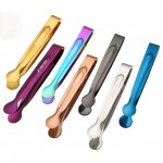 5.91" L Stainless Steel Mini Serving Tongs Ice Clip with Logo