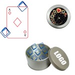Playing Card Diamond Shaped Paper Clips in Tin Box with Logo