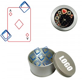 Promotional Playing Card Diamond Shaped Paper Clips in Tin Box