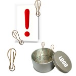 Custom Sign Mark Shaped Paper Clips In Tin Box