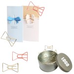 Personalized Bow Tie Shaped Paper Clips In Tin Box