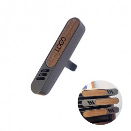 Promotional 3" Aluminum Alloy Metal & Wood Car Air Freshener Vent Clip