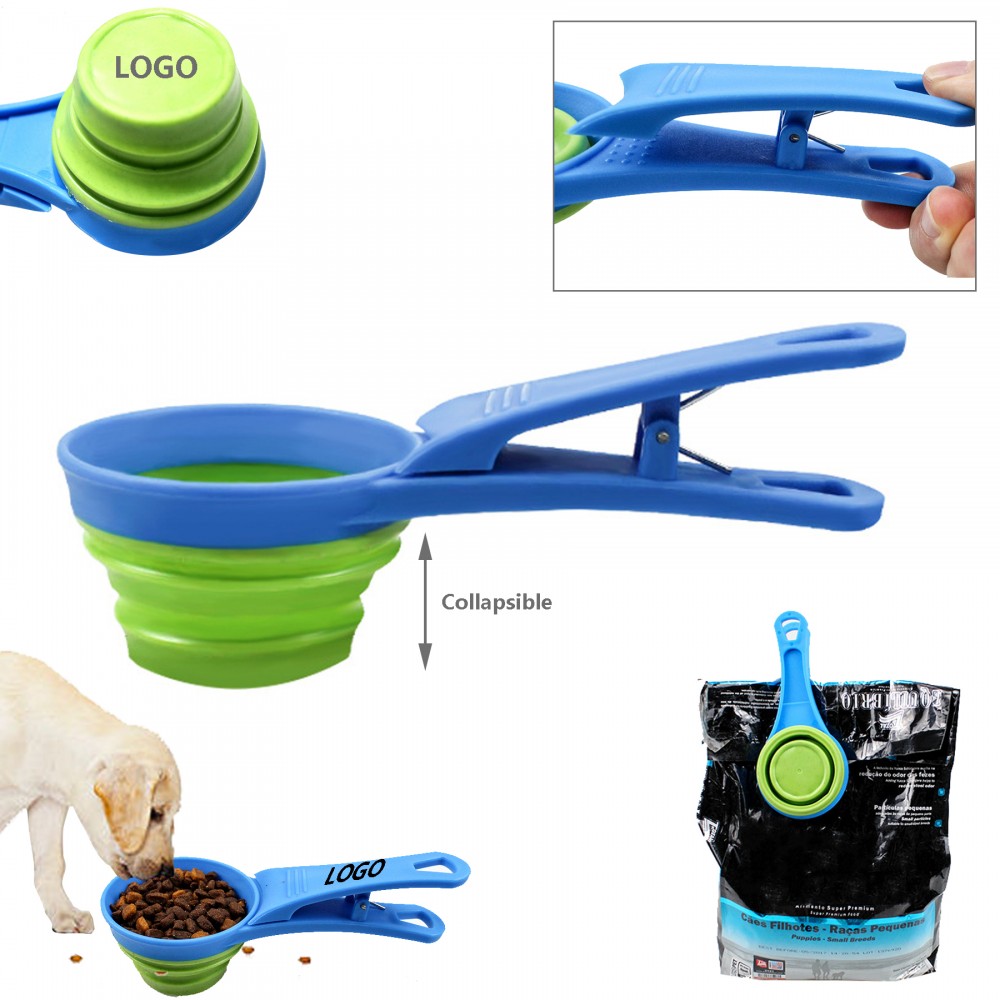 Bowl Collapsible With Pet Scoop Clip with Logo