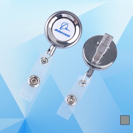 Metal Reel with Alligator Clip with Logo