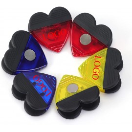 2 3/4" Custom Plastic Heart-Shaped Fridge Magnetic Memo Holder Clip MOQ100PCS with Logo
