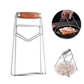 304 Stainless Steel Foldable Hot Plate Gripper Dish Clip Custom Printed