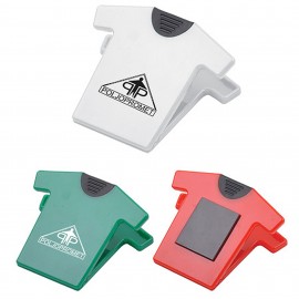 Magnetic Clip in T-shirt Shape with Logo  Magnetic Clip in T-shirt Shape with Logo