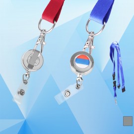 Metal Color Badge holder with Large Lanyard with Logo