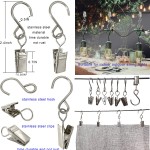 Logo Branded 50Pcs Stainless Steel S Hook Curtain Clip