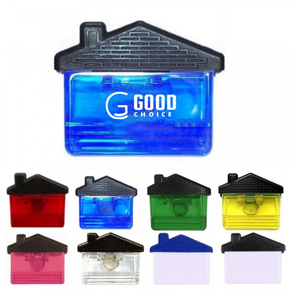 Jumbo Size House Magnetic Memo Clip Holder w/Strong Grip Logo Branded