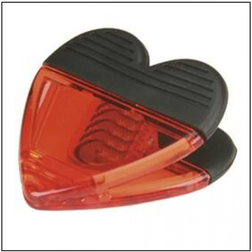 Heart Magnetic Memo Clip - Translucent Red with Logo