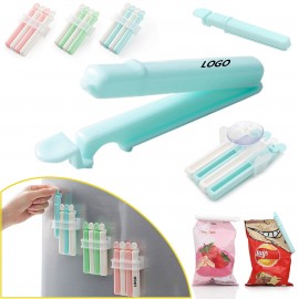 4 Pieces Food Bag Sealer Clip With Dispenser with Logo