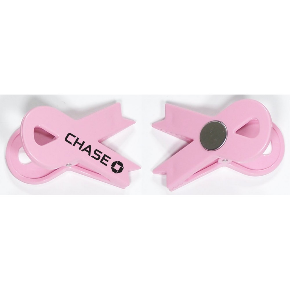 Custom Jumbo Size Pink Ribbon Magnetic Memo Clip with Strong Grip Custom Jumbo Size Pink Ribbon Magnetic Memo Clip with Strong Grip